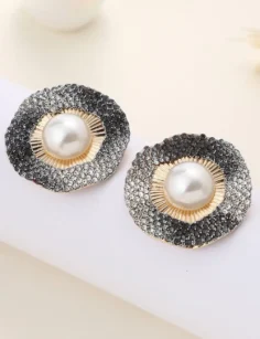 Wholesale Pearl Stone Earrings - Grey