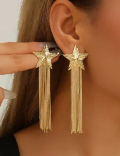 Tassel Metal Dangle Earrings 002
