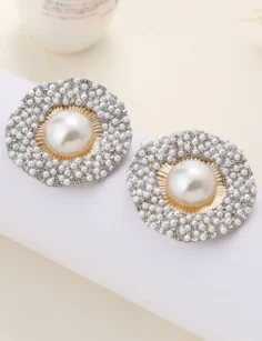 Pearl Stone Earrings - Silver