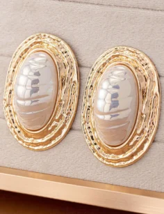 Pearl Metal Earrings 001