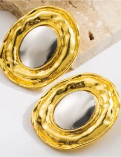 Pearl Metal Earrings 002