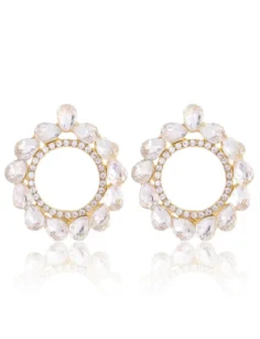 Crystal Hoop Earrings - White