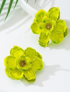 Lemon Floral Stud Earrings for Women