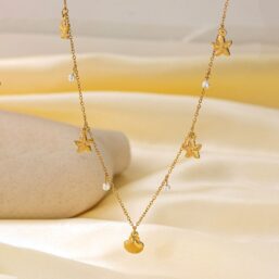 316L Stainless Steel Waterproof Minimalist Pendant Necklace for Women