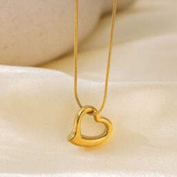 316L Stainless Steel Waterproof Minimal Charm Pendant Necklace for Women
