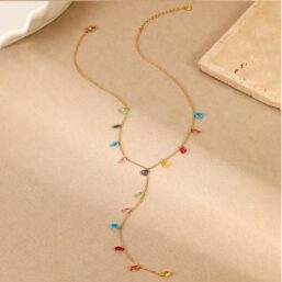 Stainless Steel Waterproof Dainty Hook Pendant Necklace for Women
